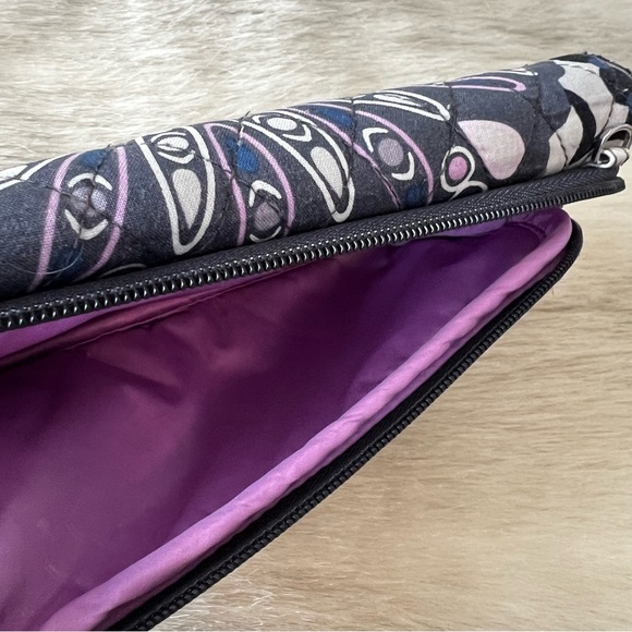 VERA BRADLEY Mimosa Medallion Long Snap Trifold Wallet Wristlet Purple Gray - Picture 6 of 8